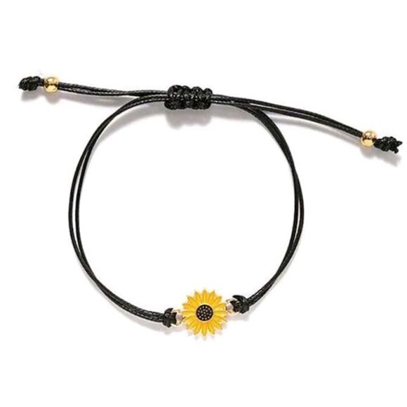 Sunflower Charm Rope Bracelet - Picture 4 of 4